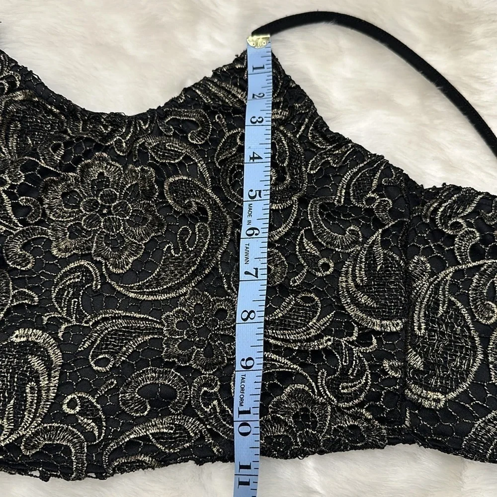 Charlotte Russe black and bronze crop top size small - Picture 5 of 14